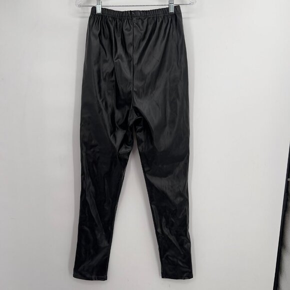 PrettyLittleThing Black Faux Leather Panelled Pants - Size 12  NWT - Picture 4 of 9